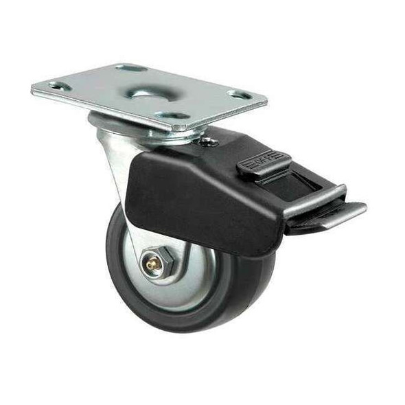 Manufacturer Varies Swivel Plate Caster,Polyolfin,4 in,600 lb,Blk 4HXL1