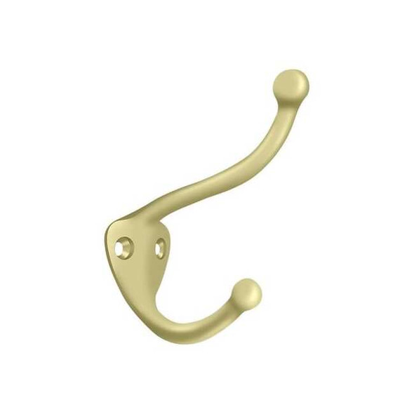 Deltana Coat & Hat Hook Unlacquered Bright Brass CAHH3U3-UNL