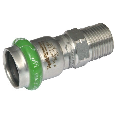 Apollo Strt, SS, Press-fit 1/2 in, MNPT 1/2 in 123456934