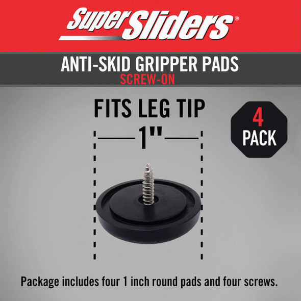 Super Sliders 1 In. Anti-Skid Screw-On Beige Furniture Pad (4-Piece) 4742626SL 243253