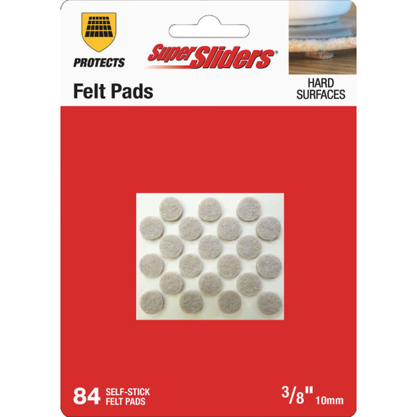 Super Sliders 3/8 In. Round Beige Felt Furniture Pad (84-Piece) 4719521SL