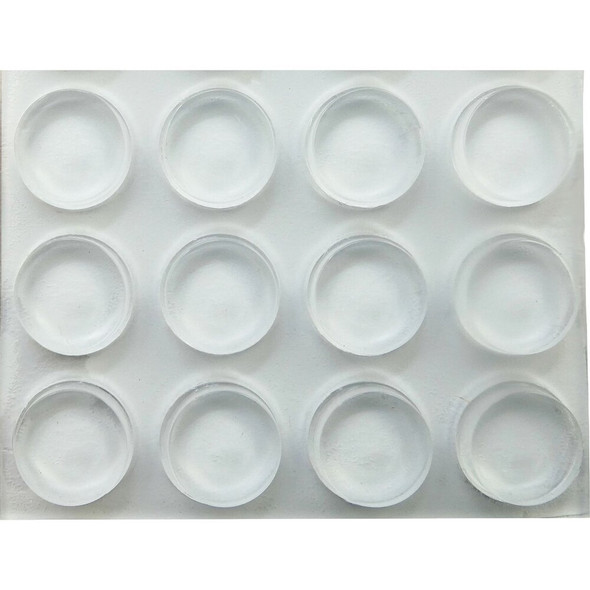 Super Sliders 1-2 In. Clear Round Furniture Wall Bumper (12-Pack) 4215326SL 243808