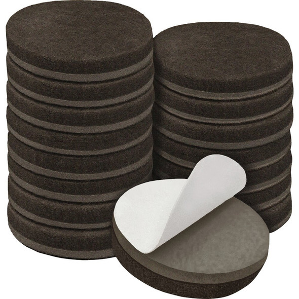 Super Sliders 1 In. Round Brown Felt Furniture Pad (16-Piece) 4928426SL 244516
