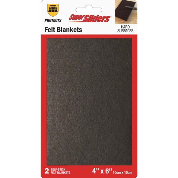 Super Sliders 4 In. x 6 In. Brown Felt Blanket (2-Piece) 4740026SL