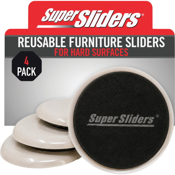 Super Sliders 2-1/4 In. Beige Round Hard Furniture Sliders (4-Pack) 4700426SL