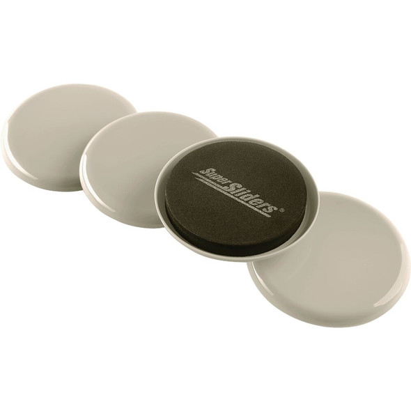 Super Sliders 2-1-4 In. Hard Round Beige Furniture Sliders (4-Pack) 4700426SL 239099