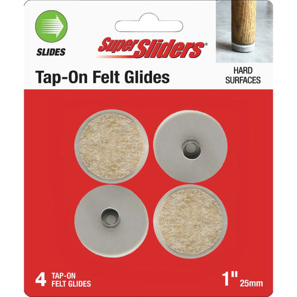 Super Sliders 1 In. Tap-On Felt Furniture Glides (4-Pack) 4263826SL
