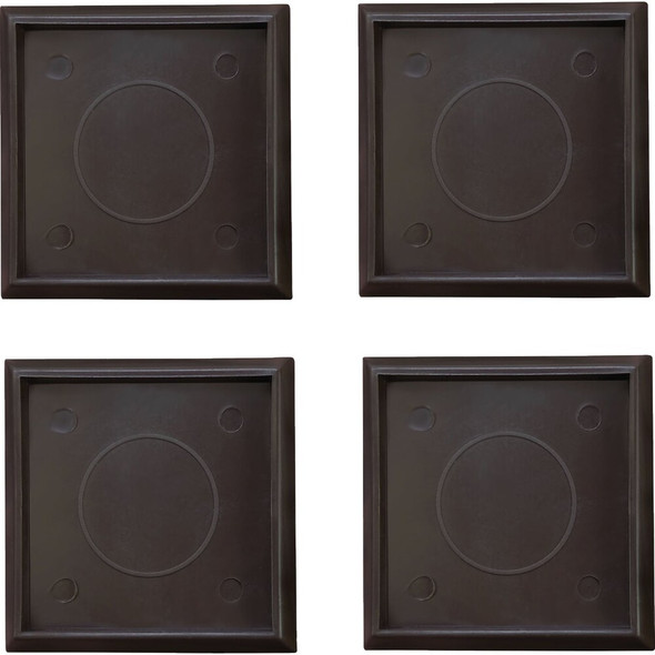 Super Sliders 2 In. Brown Square Furniture Leg Cup (4-Pack) 4653326SL 238911