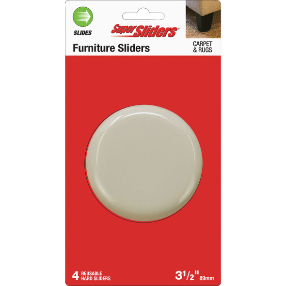 Super Sliders 3-1/2 In. Hard Plastic Furniture Gliders (4-Pack) 4703421SL