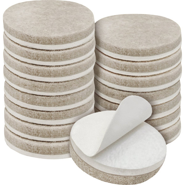 Super Sliders 1-1-2 In. Round Beige Felt Furniture Pads (16-Piece) 4719326SL 237098