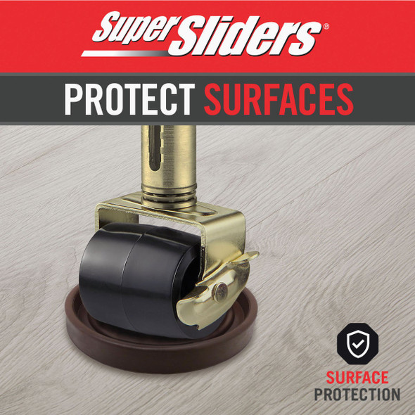 Super Sliders 1-3-4 In. Brown Round Furniture Leg Cup (4-Pack) 4263426SL 214274