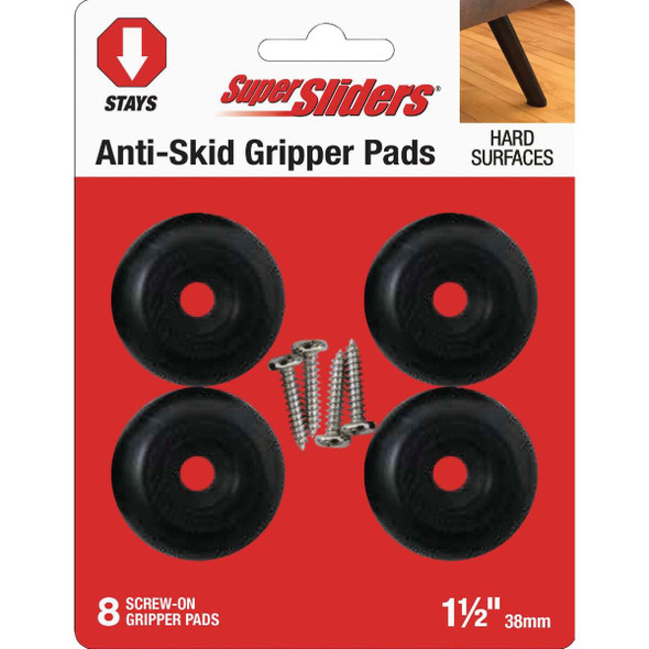 Super Sliders 1-1/2 In. Anti-Skid Screw-On Beige Furniture Pad (4-Piece)