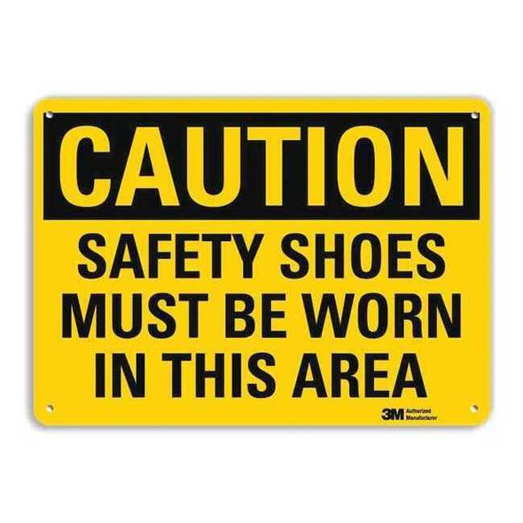 Safety Sign, 10 in Height, 14 in Width, Aluminum, Horizontal Rectangle, English