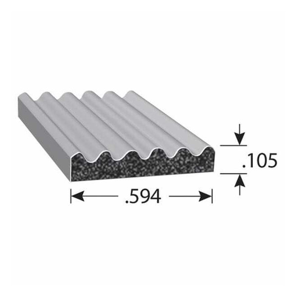 Trim-Lok Seal, EPDM Rubber, Black, 100 ft L X1568HT-100