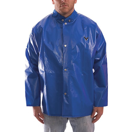 Tingley Men's Rain Jacket, Polyurethane, Snaps with Storm Flap, Blue, 4XL J22201