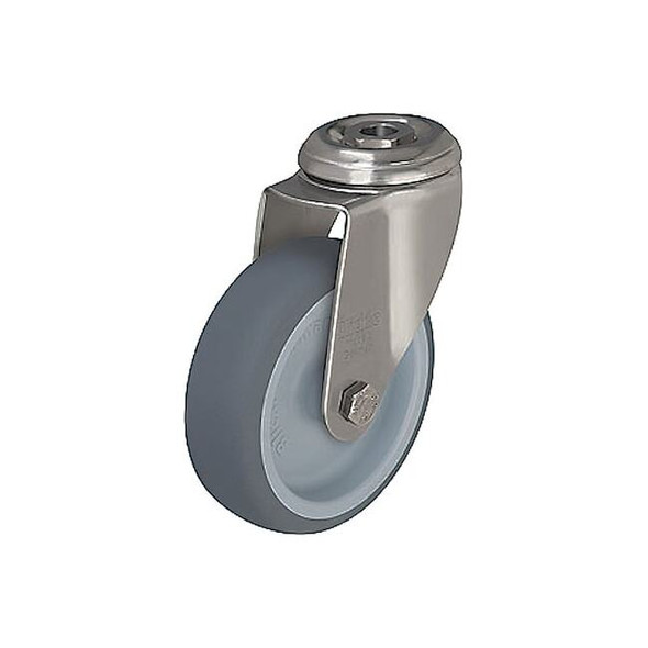 Kingpin Swivel Caster,Therm Rubber,4 in,242 lb