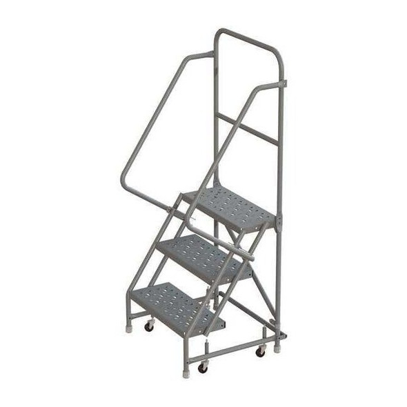 Tri-Arc 66 in H Steel Rolling Ladder, 3 Steps, 450 lb Load Capacity WLSR103166