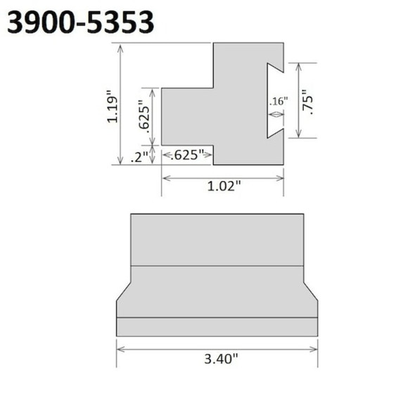 Hhip .625 X 0.75 SGTBN Cut-Off Tool Block 3900-5353