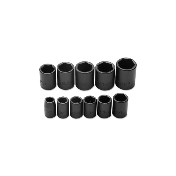 Torqueplus 11 Piece Impact Socket Sets, 1/2 in, 6 Point