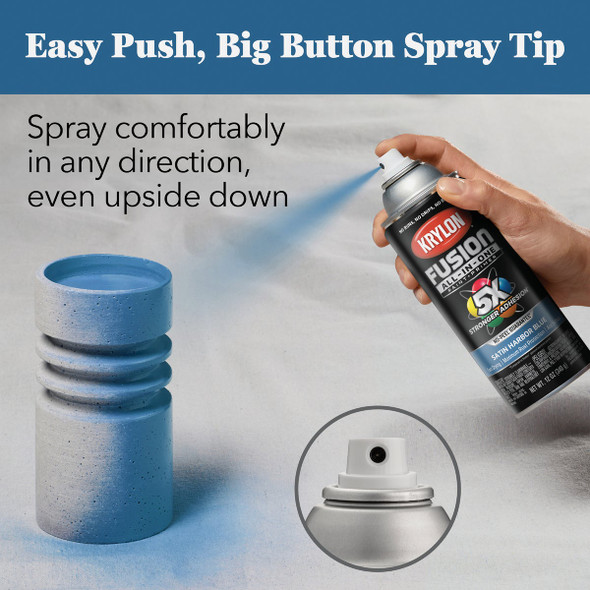 Krylon Fusion All-In One 12 Oz. Satin Spray Paint, Harbor Blue K02940007 796072