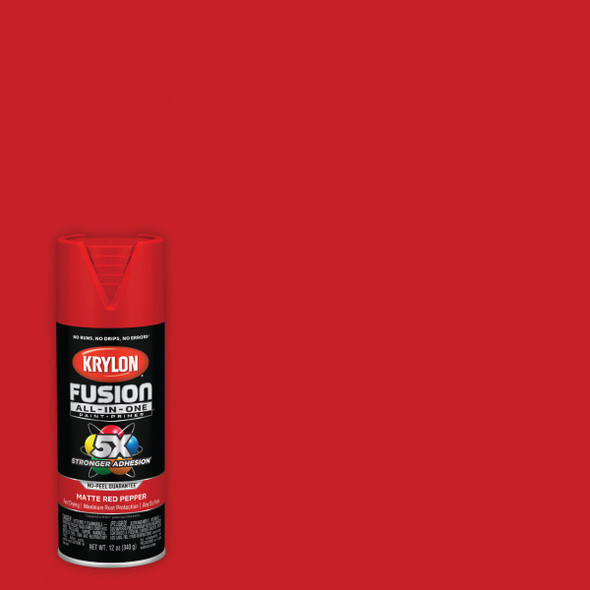Krylon Fusion All-In One 12 Oz. Matte Spray Paint, Red Pepper K02913007