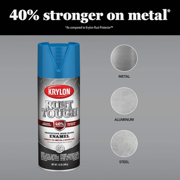 Krylon Rust Tough 12 Oz. Gloss Alkyd Enamel Spray Paint, Navy Blue K09265008 795532