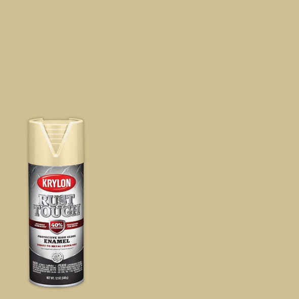 Krylon Rust Tough 12 Oz. Gloss Alkyd Enamel Spray Paint, Almond K09207008