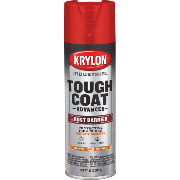 Krylon Industrial Tough Coat 15 Oz. Gloss Safety Red Rust Barrier Spray Enamel