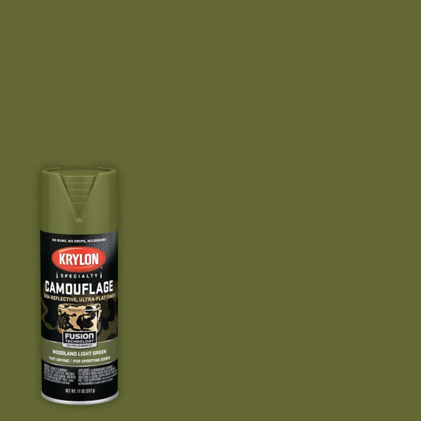 Krylon Camouflage 11 Oz. Ultra-Flat Spray Paint, Woodland Light Green K04296077