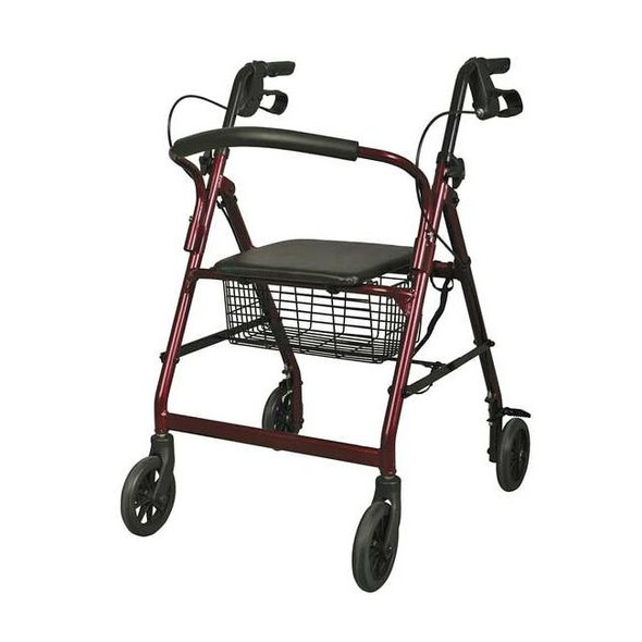 First Voice Rollator,250 lb,Black/Red,35" H TS-10205