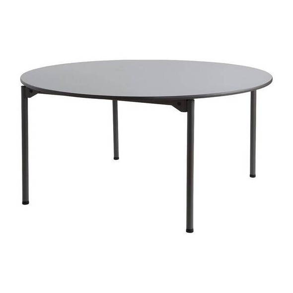 Maxx Legroom Folding Table, Grey Top, Charcoal Frame, 60 in Dia x 29.5 in H
