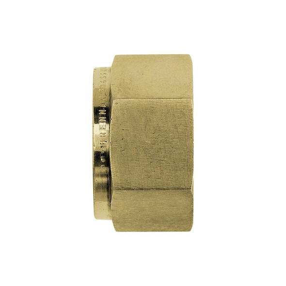 Brennan Industries Nut, Brass, Compression, 3/8 in N0318-06-B