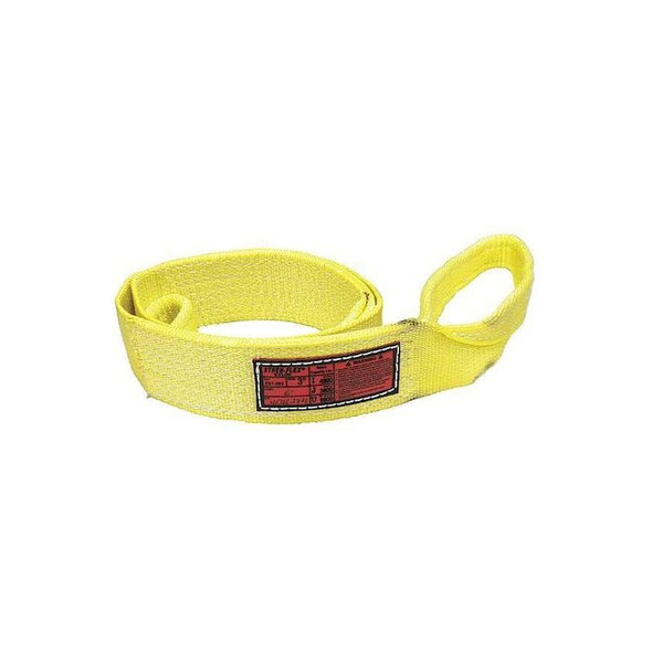 Synthetic Web Sling, Type 3, 14 ft L, 3 in W, Nylon, Yellow