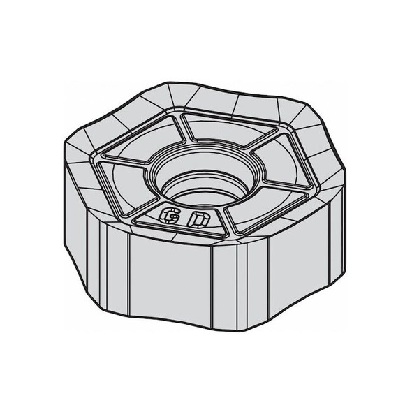 Widia Hex Milling Insert,8.58mm,Carbide 5895350 Pack of 5