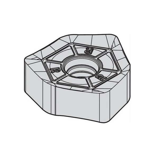 Widia Hex Milling Insert,9.60mm,Carbide 3523620 Pack of 5