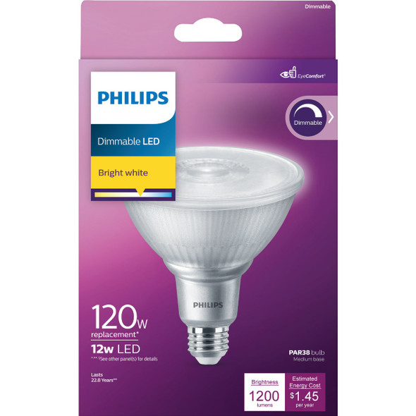 Philips 120W Equivalent Bright White PAR38 Medium LED Floodlight Light Bulb 568329 552929