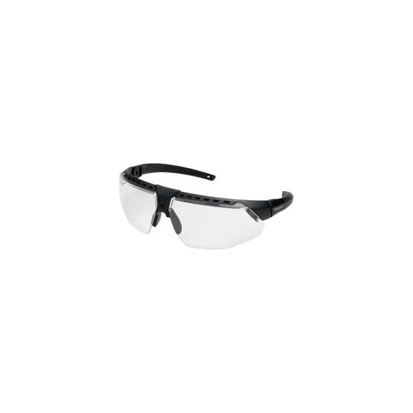 Uvex Avatar Hydroshield Safety Glasses Black Frame Clear Lens Scratch-Resistant