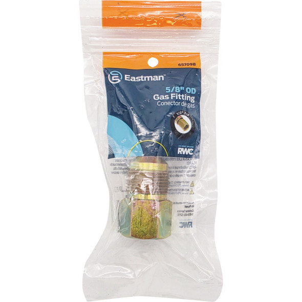 Eastman 5-8 In. OD Flare x 1-2 In. FIP Brass Adapter Gas Fitting 65709B 456693