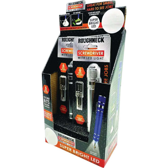 Roughneck Screwdriver with LED Light 041667 Pack of 4