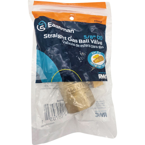 Eastman 5/8 In. OD Male Flare x 3/4 In. FIP Gas Valve 60005B