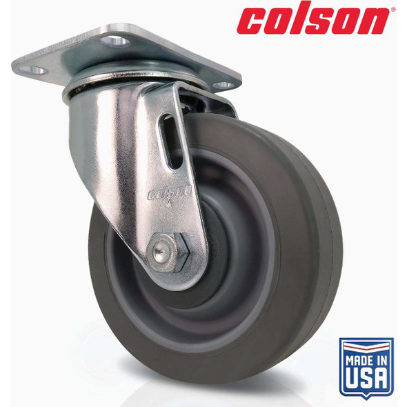Colson 4 In. Gray TPR Swivel Plate Caster 82257