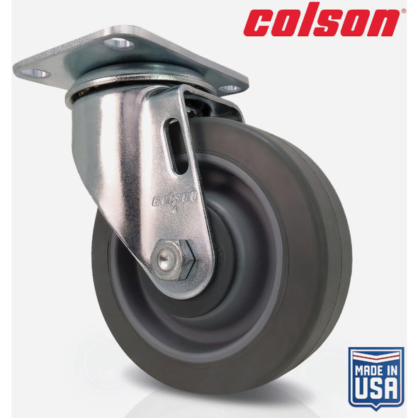 Colson 4 In. Gray TPR Swivel Plate Caster 82257
