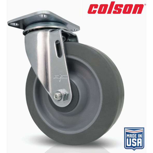 Colson 5 In. Gray TPR Swivel Plate Caster 82262