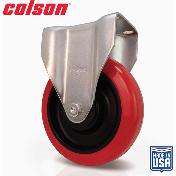 Colson 5 In. Red Polyurethane Rigid Plate Caster 82271