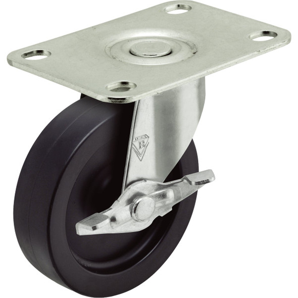 Colson 2 In. Black Polypropylene Swivel Plate Caster with Locking Brake 82231 259475