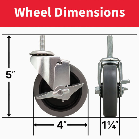 Colson 4 In. Gray TPR Swivel Threaded Stem Caster with Locking Brake 82254 205030