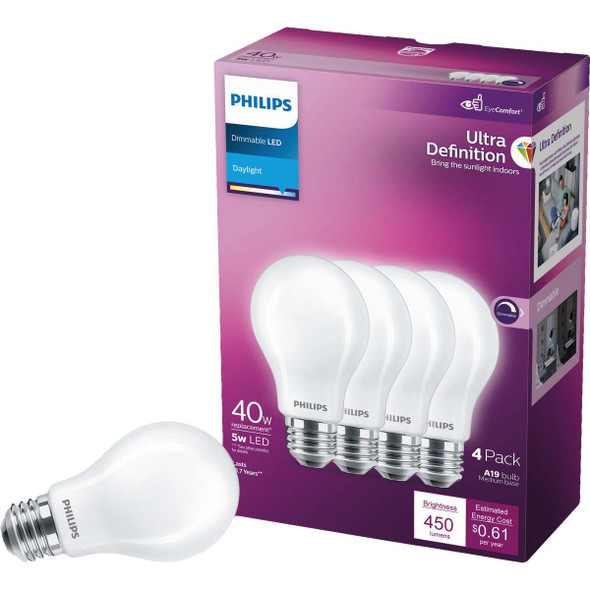 Philips 4pk 5w Dl A19 Led Bulb 576108