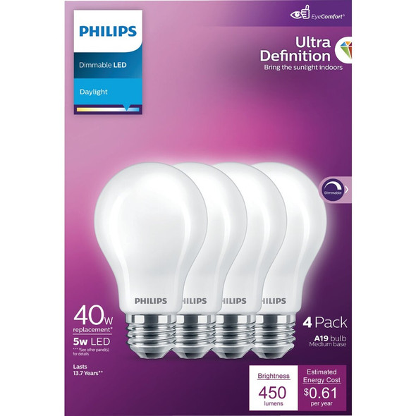 Philips 4pk 5w Dl A19 Led Bulb 576108 561241