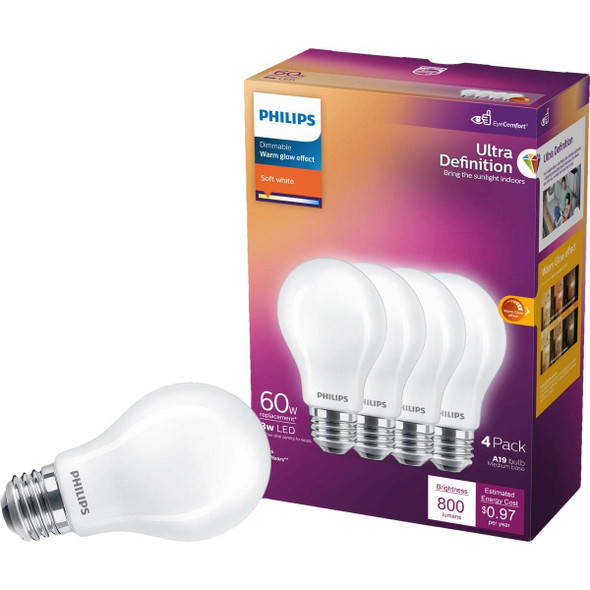 Philips 4pk 8w Sw A19 Led Bulb 576116