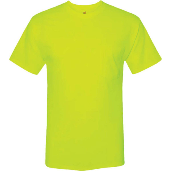 Hanes Men's Medium Safety Green Workwear T-Shirt (2-Pack) O5A752-STC-M